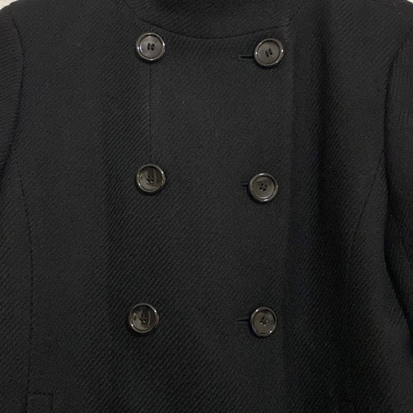 Ann Taylor Black Military Style Wool Peacoat Jacket Size XXS - Picture 2 of 9